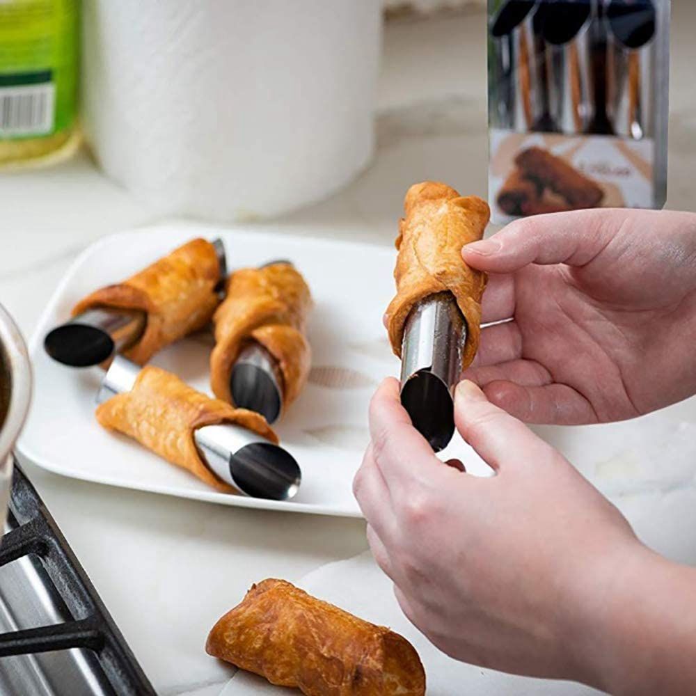 metal 6 pcs/set danish cannoli - Danish Pancake Pan ulasan dan harga