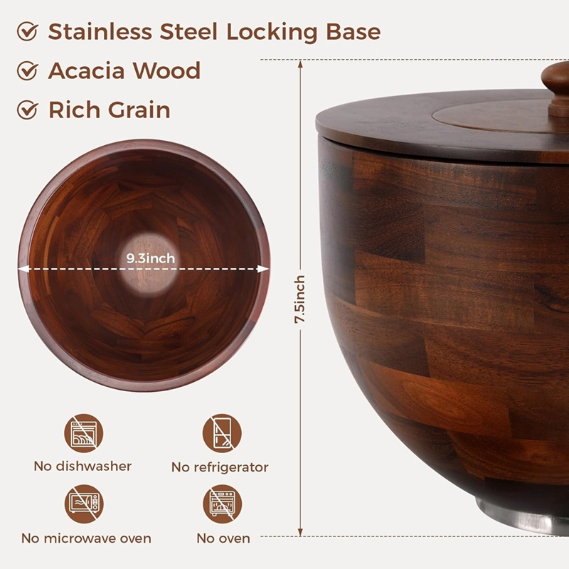 ◉Wood Mixing Bowl for Kitchen  - Kitchenaid Mixer Hand Mixer ulasan dan harga